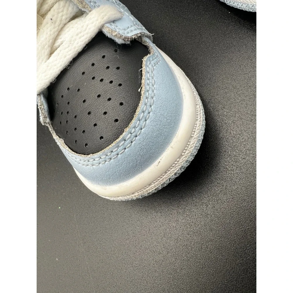 Jordan 1 Mid University Blue Black White Toddler Sneakers Size 5C BQ6472-102